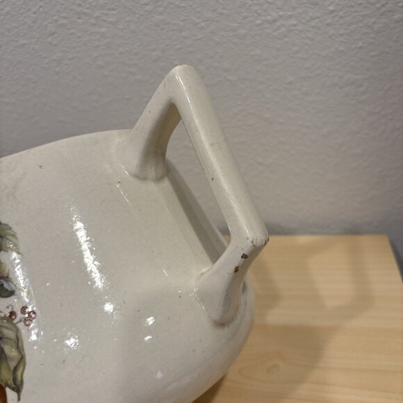 Vintage McCoy Pottery Pitcher Autumn Leaves Grape Fruit Nut Crazing Farmhouse - Picture 4 of 12